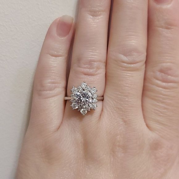Silver CZ Engagement Ring - Picture 10 of 12